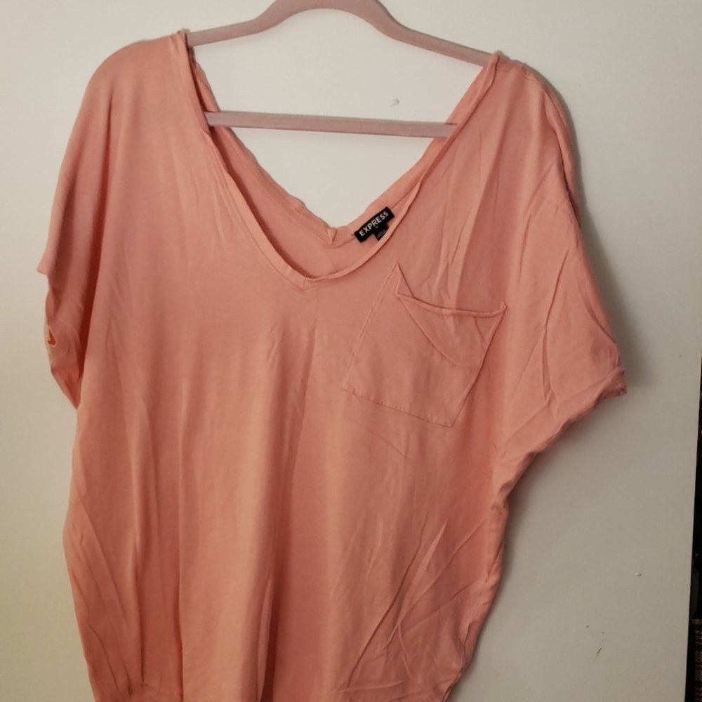 Pastel Pink Off-Shoulder Shirt - Size L